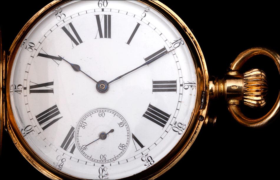 Paul Boch, reloj de bolsillo (oro, cristal y cabello, últi…