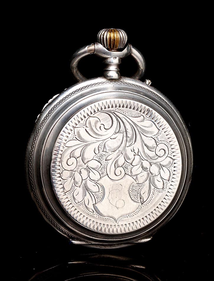 el último Incorrecto Rango Antiguo Reloj de Bolsillo de Plata Maciza Grabada. Suiza, 1900