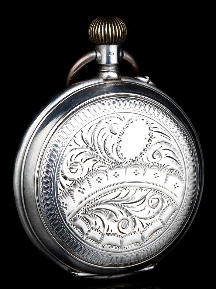 notificación Supone Gama de Antiguo Reloj de Bolsillo Saboneta de Plata Maciza. Suiza, 1900